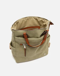 Mochila de tela con asa de mano