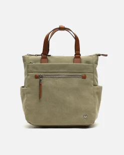 Mochila de tela con asa de mano