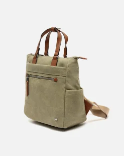 Mochila de tela con asa de mano