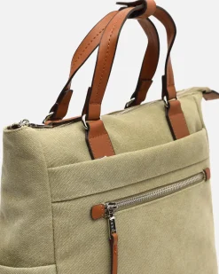 Mochila de tela con asa de mano