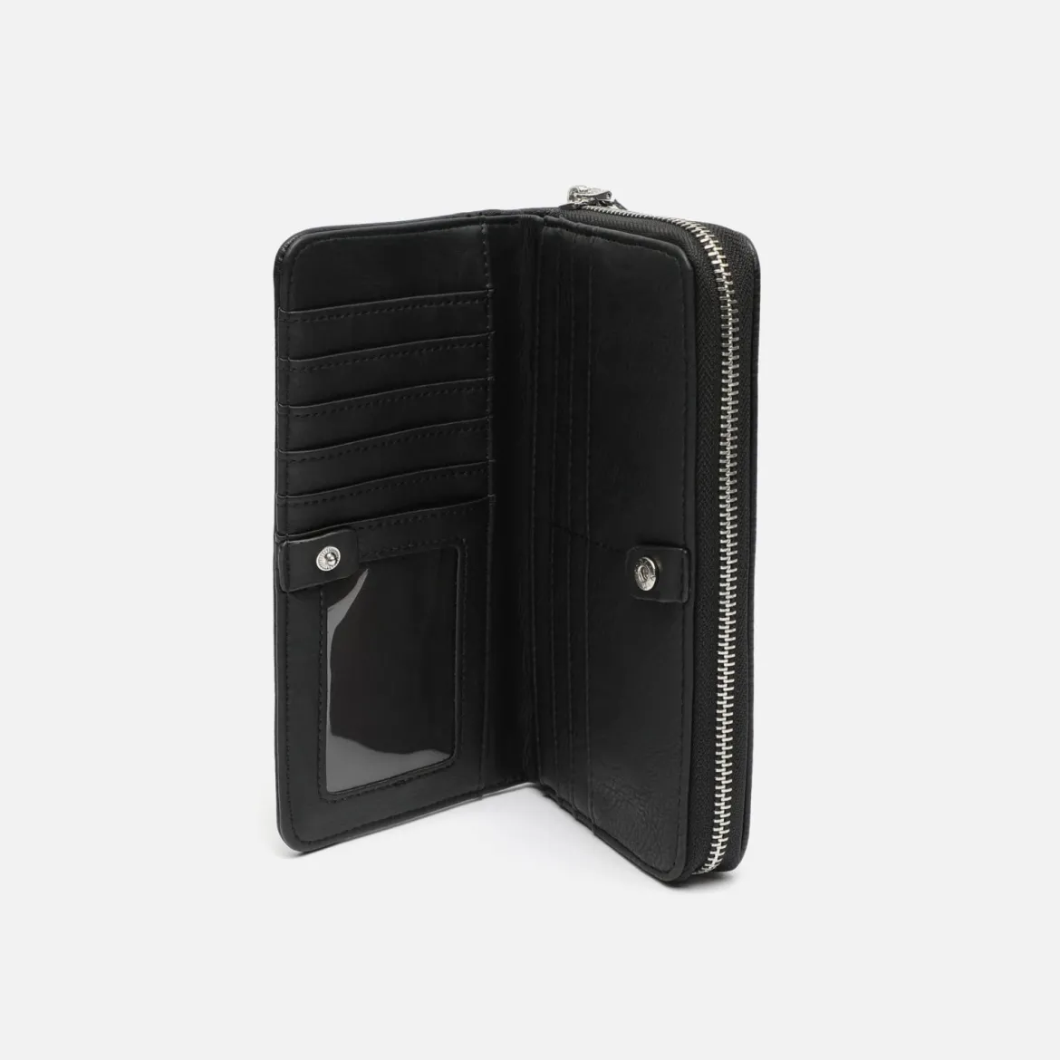 Monedero grande con detalles metalizados