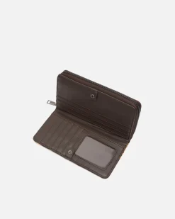 Monedero grande con estampado patchwork animal print