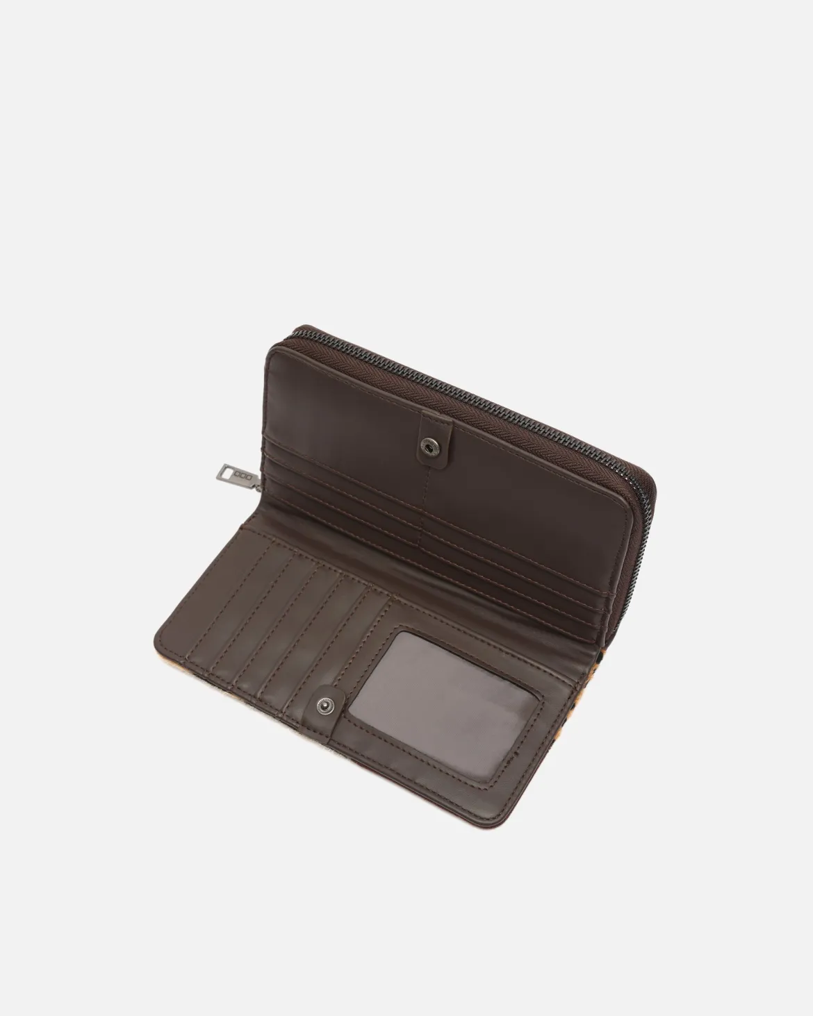Monedero grande con estampado patchwork animal print