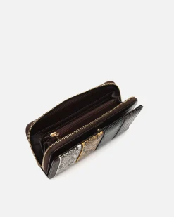 Monedero grande con estampado animal print