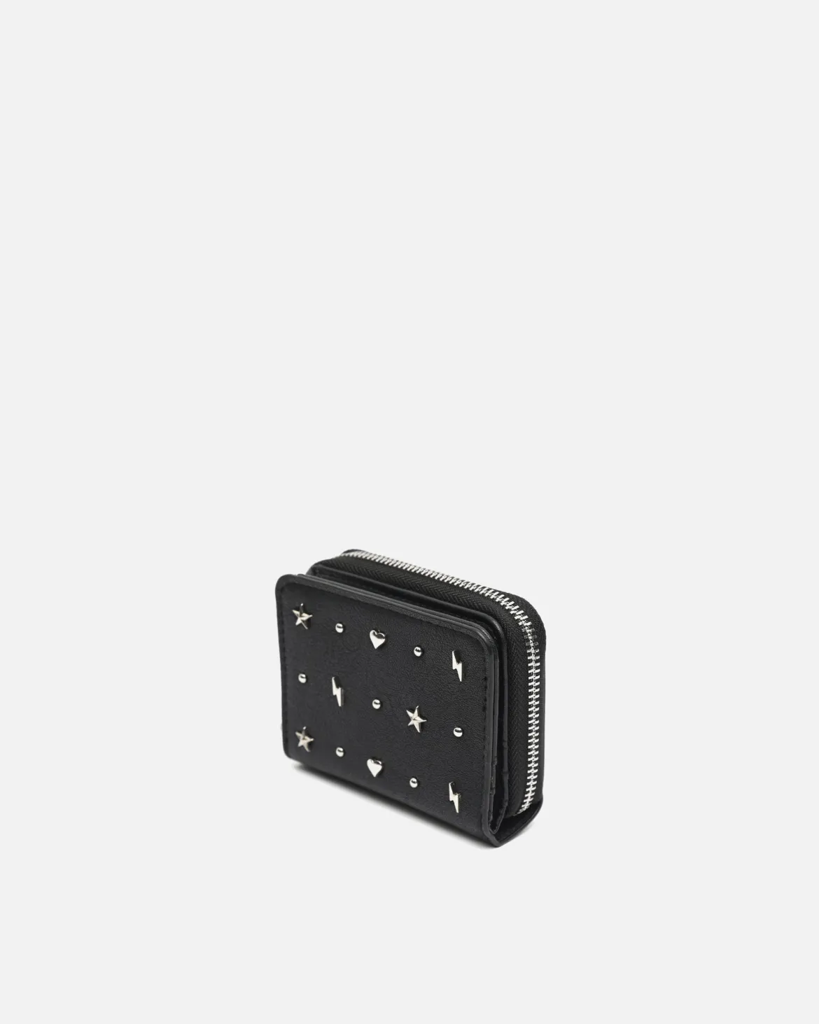 Monedero pequeño con detalles metálicos