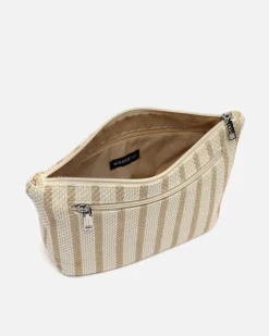 Neceser grande con estampado de rayas en jacquard