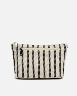 Neceser grande con estampado de rayas en jacquard