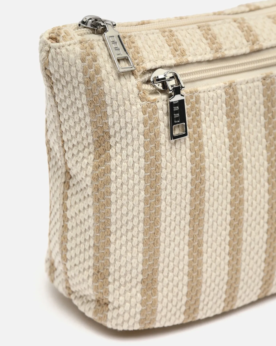 Neceser grande con estampado de rayas en jacquard