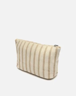 Neceser grande con estampado de rayas en jacquard