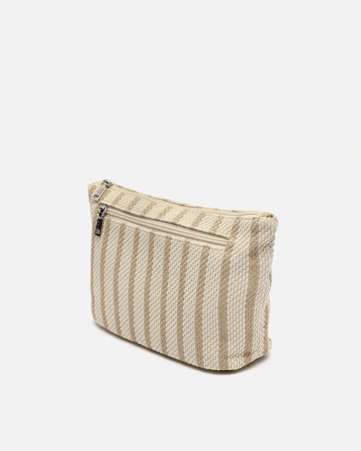 Neceser grande con estampado de rayas en jacquard