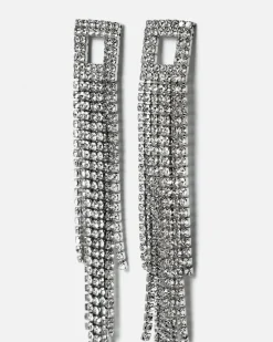 Pendientes largos con strass