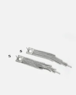 Pendientes largos con strass