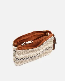Portamonedas con cierre de cremallera y estampado jacquard