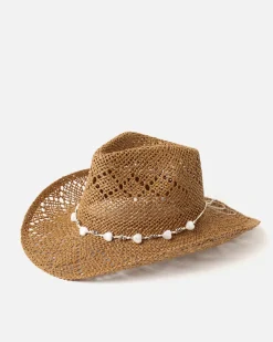 Sombrero efecto rafia con corazones