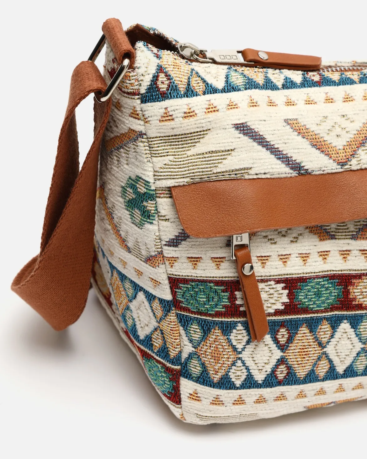Bolso bandolera con estampado jacquard