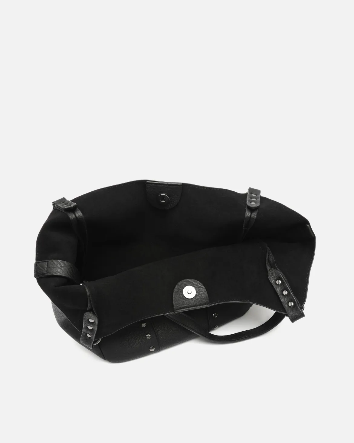 Bolso de hombro con neceser extraíble y detalles metálicos
