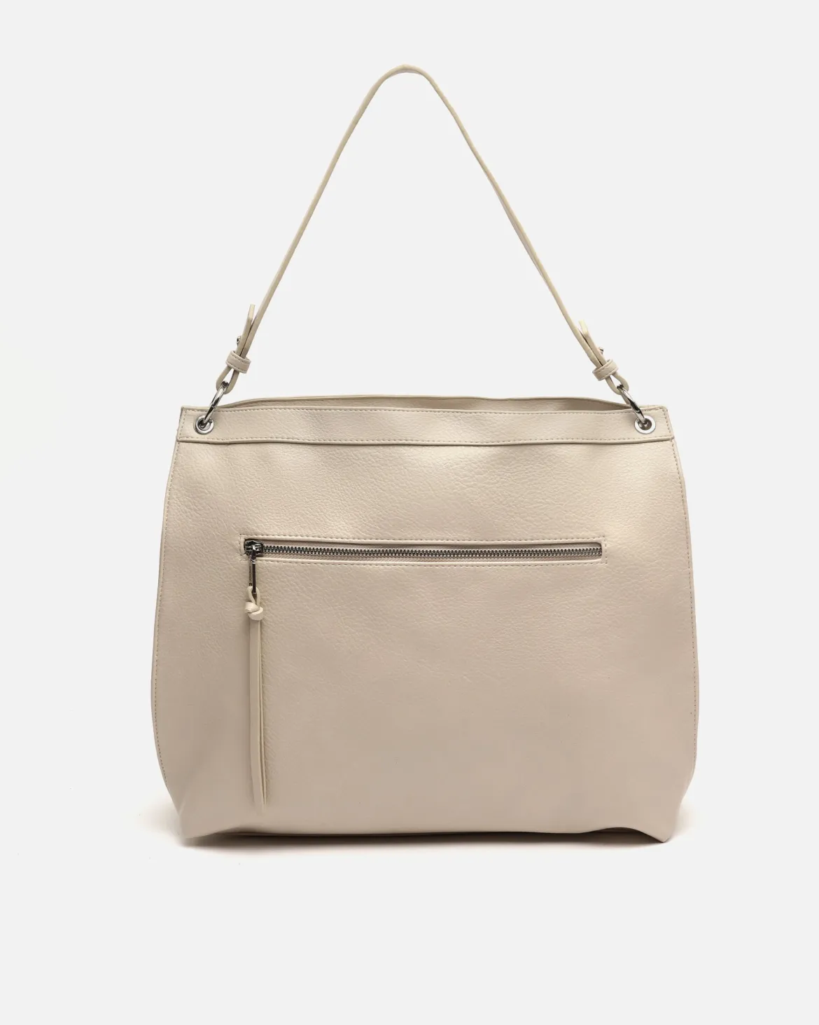 Bolso de hombro grande con detalles metálicos