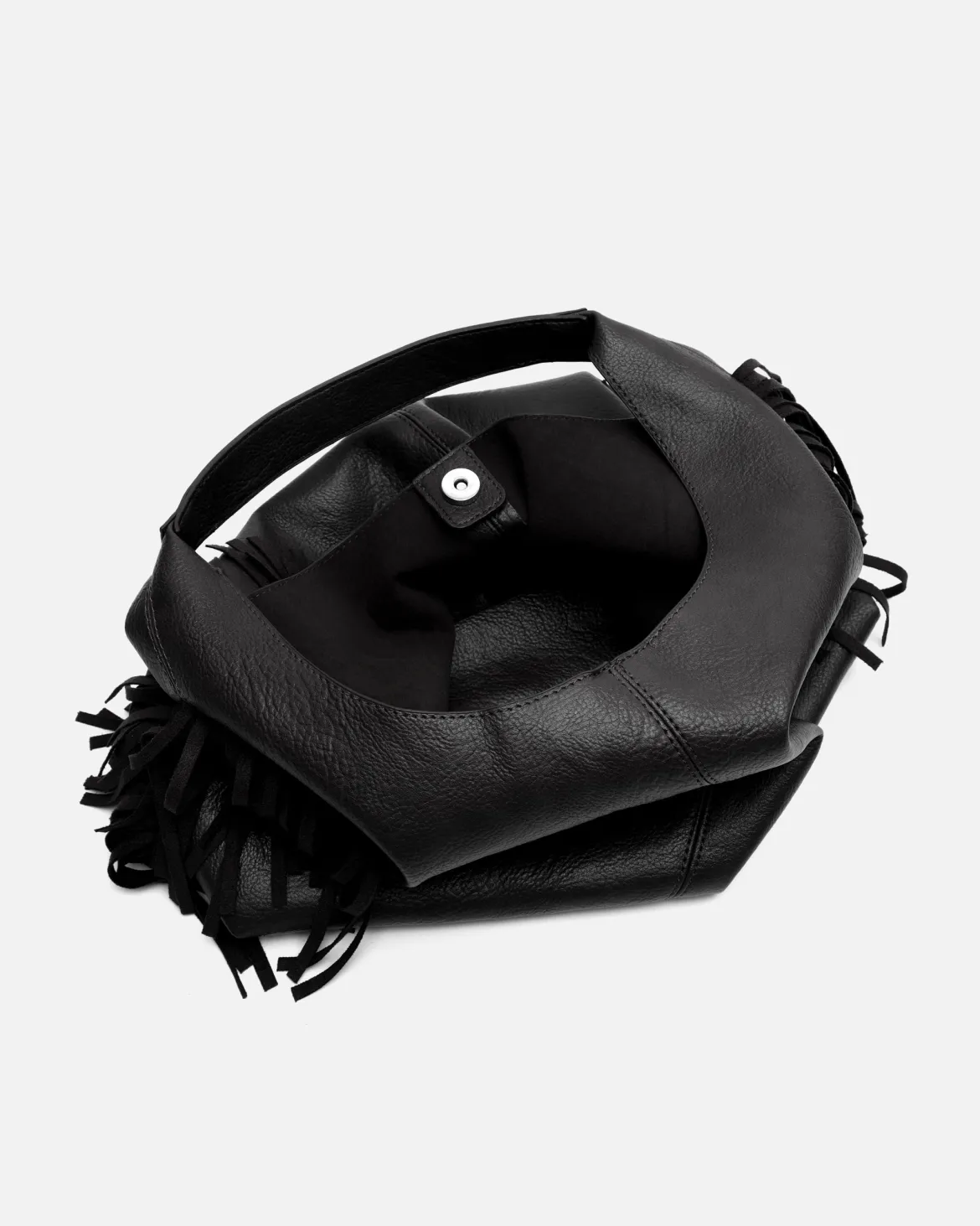 Bolso hobo con neceser extraíble y detalle flecos