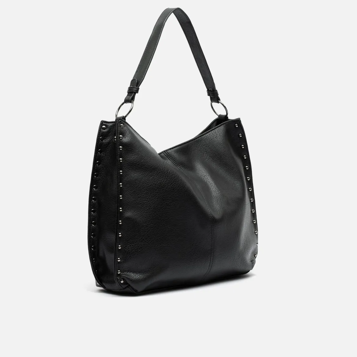 Bolso hobo grande con detalles metálicos