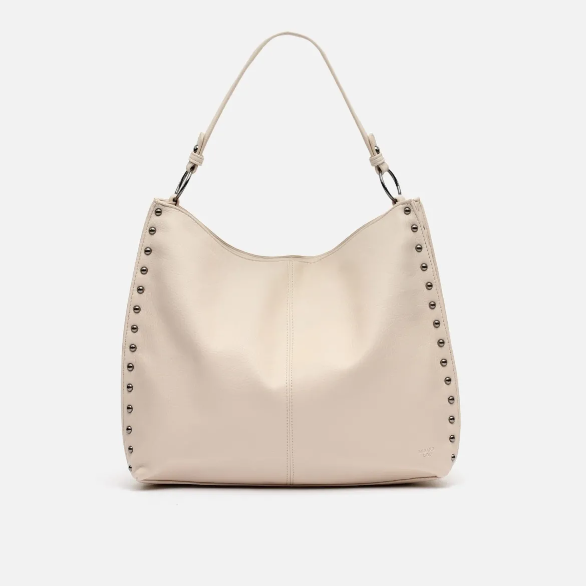 Bolso hobo grande con detalles metálicos