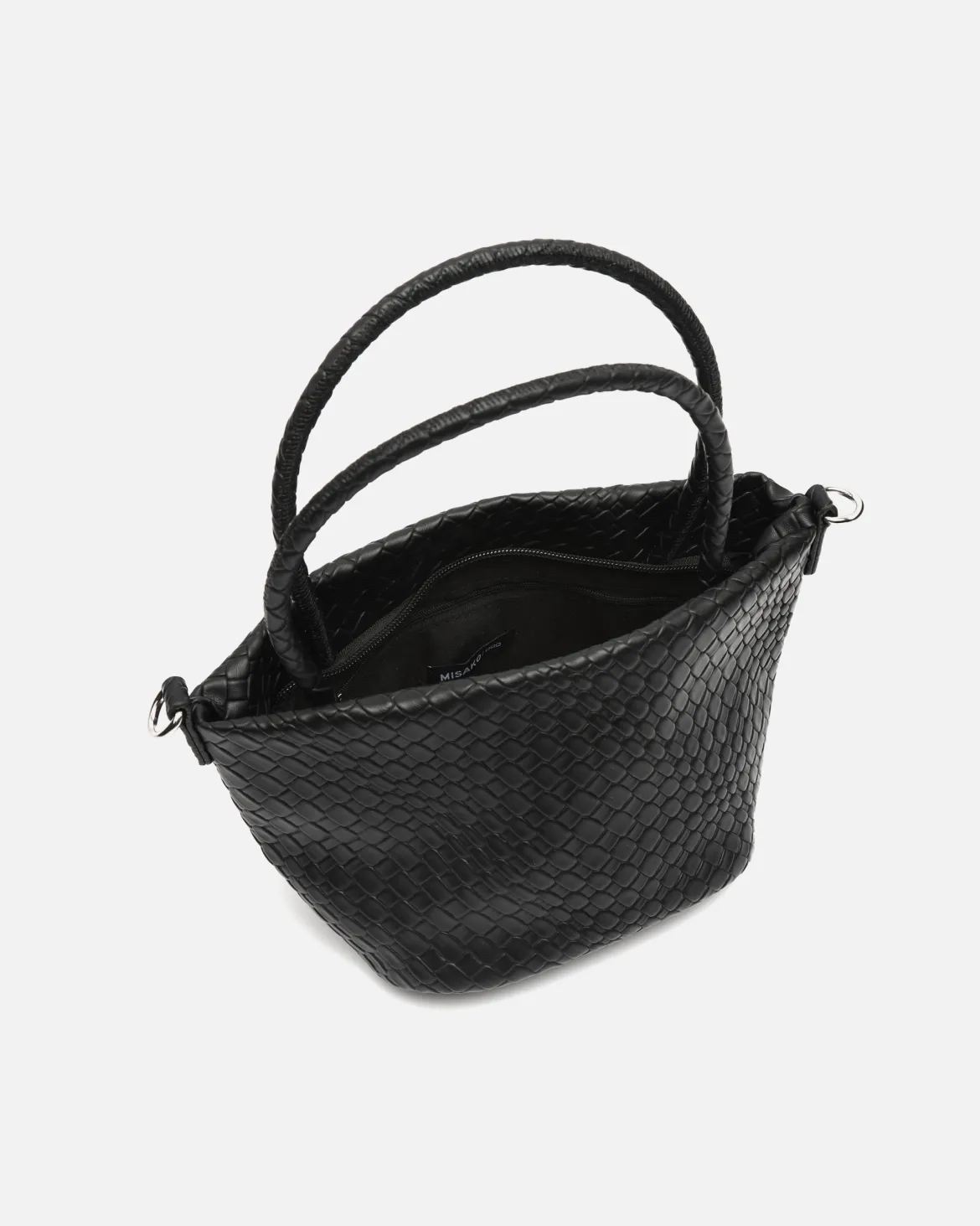 Bolso tote pequeño trenzado con asa bandolera extraíble